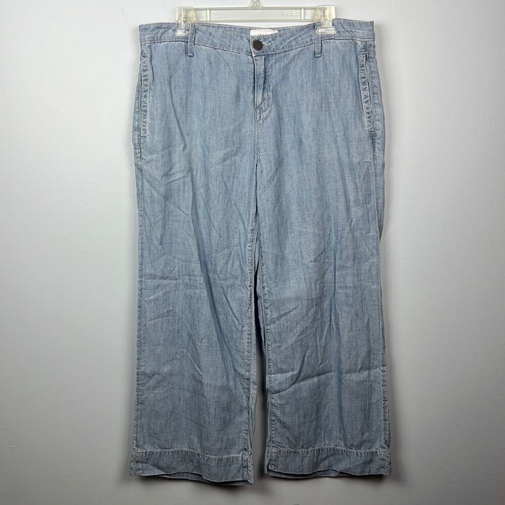 Parker Smith size 29 wide leg cropped chambray pant